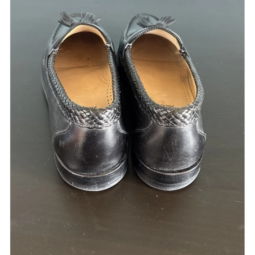 Allen Edmonds Maxfield‎ Tassel Loafer Men 10 Black Leather Moc-Toe Made in USA